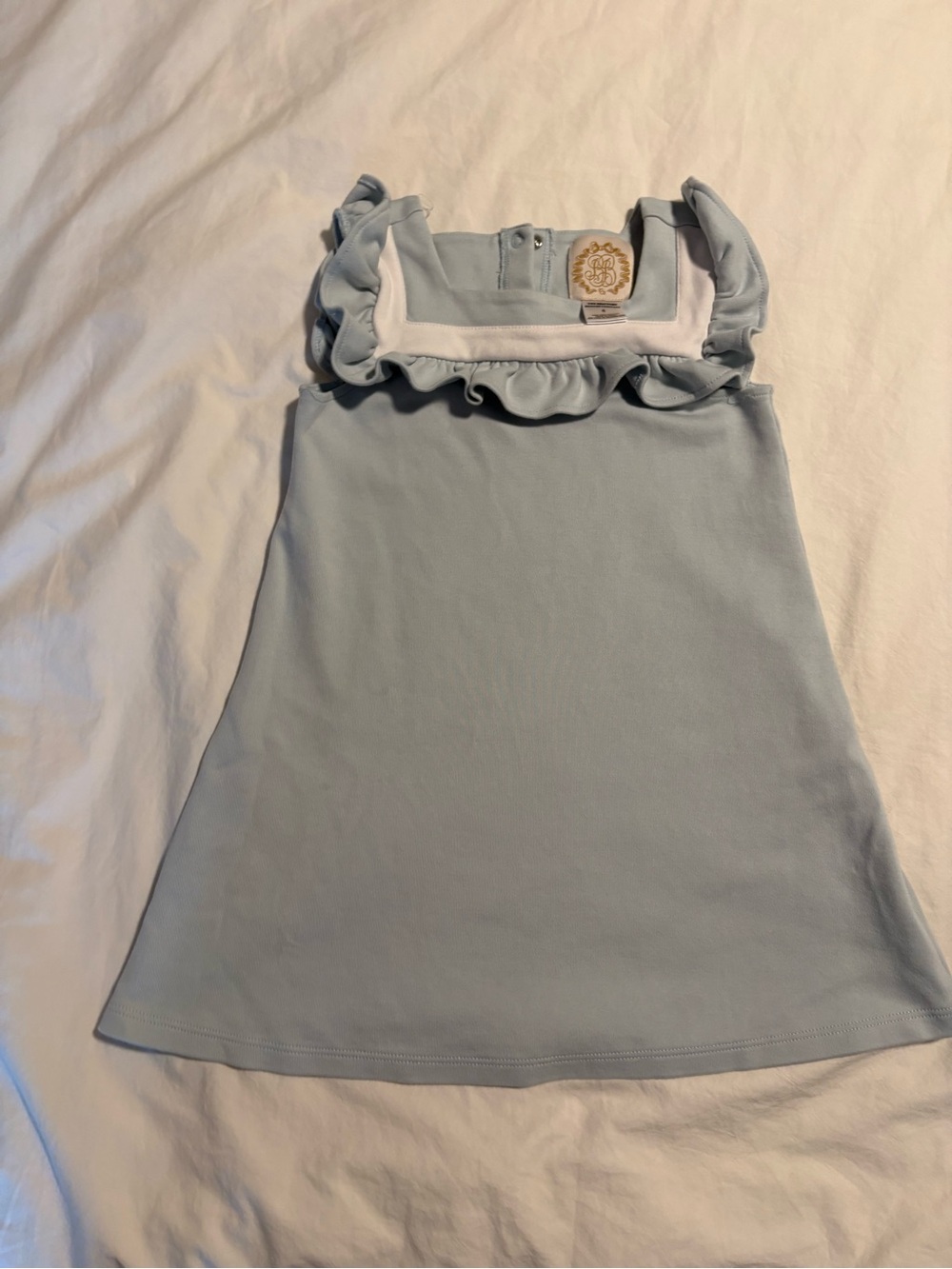 The Beaufort Bonnet Company Light Blue Girls' Ruffle Sundress size 6
